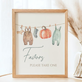Baby Shower-favoriten för lilla Pumpkin Fall Cloth Poster
