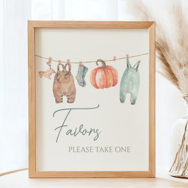 Baby Shower-favoriten för lilla Pumpkin Fall Cloth Poster (Skapare uppladdad)