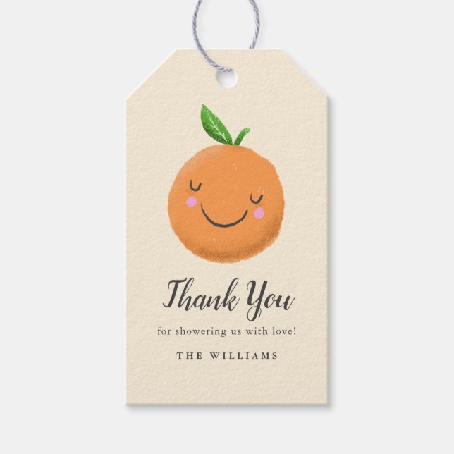 Baby Shower-favoriten för Little Cutie-temat Gult Presentetikett (Framsidan)