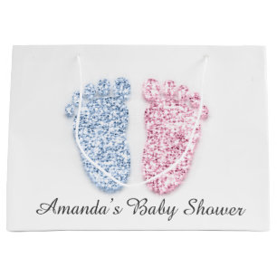 Baby Shower Feet Boy Girl Namn Rosa Blue Gender