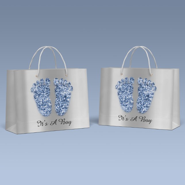 Baby Shower Feet Det är en Boy Blue Navy Silver (Skapare uppladdad)