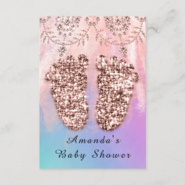 Baby Shower Feet Girl Boy Royal Ro Glitter Skin Inbjudningar