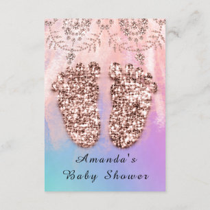 Baby Shower Feet Girl Boy Royal Ro Glitter Skin Inbjudningar