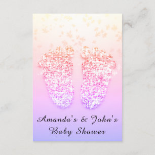 Baby Shower Feet Girl Rosa Royal Girly Ombre Rosa Inbjudningar