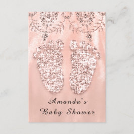 Baby Shower Feet Silver Girl Boy Royal Ro Inbjudningar