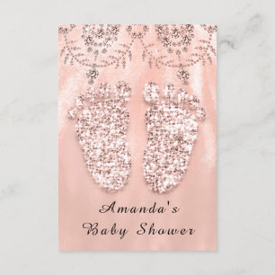 Baby Shower Feet Silver Girl Boy Royal Ro Inbjudningar