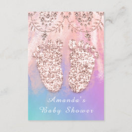 Baby Shower Feet Silver Girl Boy Royal Rosa Ro Inbjudningar