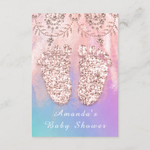 Baby Shower Feet Silver Girl Boy Royal Rosa Ro Inbjudningar
