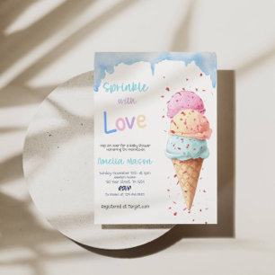 Baby Shower-fest med Sprinkled with Love Glass-ism Inbjudningar