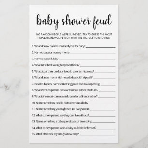 Baby Shower Feud-spel med svar