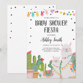 Baby Shower Fiesta Cactus Llama Confetti Mexican Inbjudningar