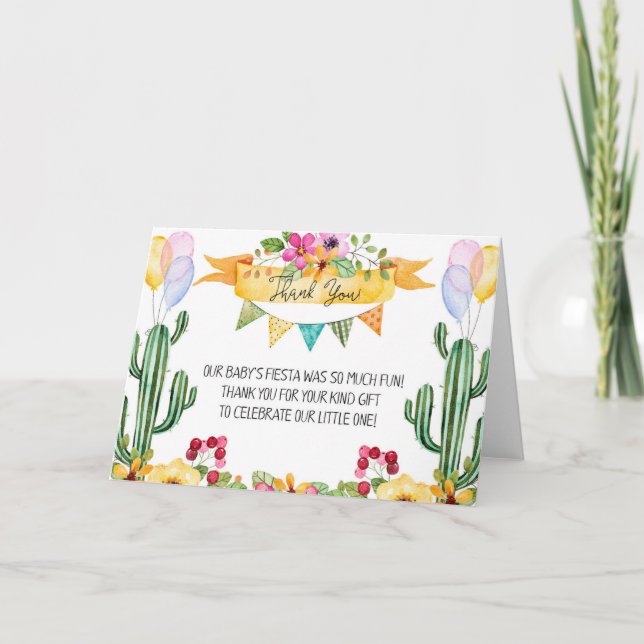 Baby Shower Fiesta Tack Kort (Framsida)