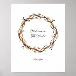 Baby Shower Fingeravtryckskrans, Välkommen Poster