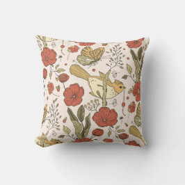 Baby Shower | Fjärilar & Blommor Poetisk Blomma Kudde