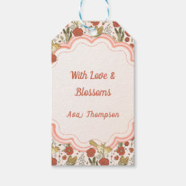 Baby Shower | Fjärilar & Blommor Poetisk Blomma Presentetikett