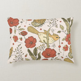 Baby Shower | Fjärilar & Blommor Poetisk Blomma Prydnadskudde