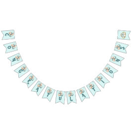 Baby Shower Flag Bunting Dinosaur Dino Mite Party Vimplar