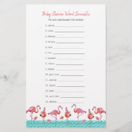 Baby Shower | Flamingo | Ord-skandal | Flytande Brevpapper