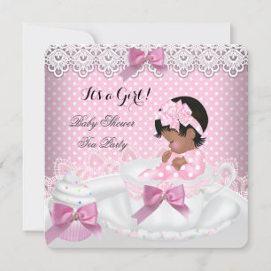 Baby Shower Flicka Rosa Baby Tekopps Cupcake 2a Inbjudningar