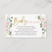 Baby shower flicka rosa ta med en bok inklusionsko