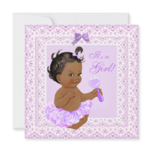 Baby Shower Flicka Snygg Lavendel Spets Etnisk