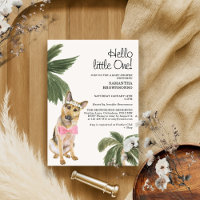 Baby Shower Flicka Tropisk Palm Tysk Shepherd Hund