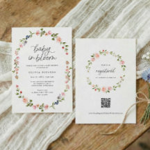 Baby Shower Flickor Baby i blom rosa Blommor