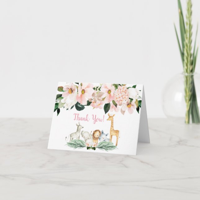 Baby Shower (Flickor) - Sur för barn - tack för di Kort (Framsida)