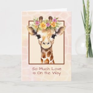 Baby Shower Flickvän Sweet Safari Jungle Giraff Kort