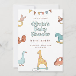 Baby Shower Floral Elegant Invitation Design Inbjudningar