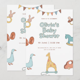 Baby Shower Floral Elegant Invitation Design Inbjudningar