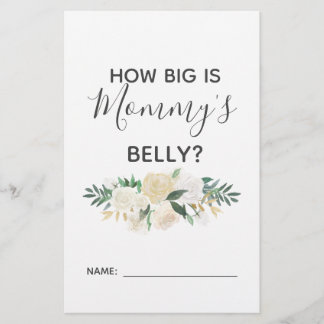 Baby Shower Flowers Hur stort är Mamma Belly Game?