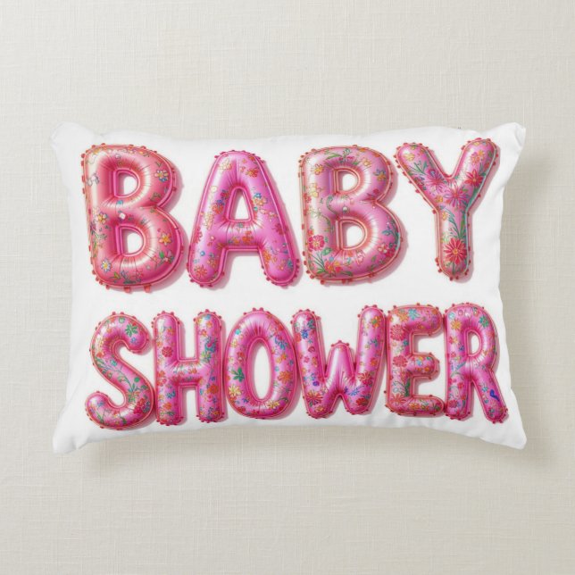 Baby shower födelse prydnadskudde (Framsidan)
