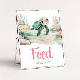 Baby Shower Food Girl Girl Sea Turtle Poster
