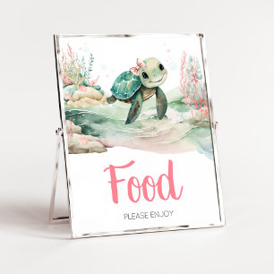Baby Shower Food Girl Girl Sea Turtle Poster