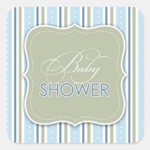Baby Shower for a Boy Sticker Fyrkantigt Klistermärke