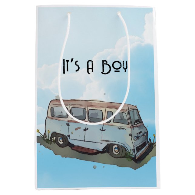 Baby shower for a boy, Van and sedan (Framsidan)