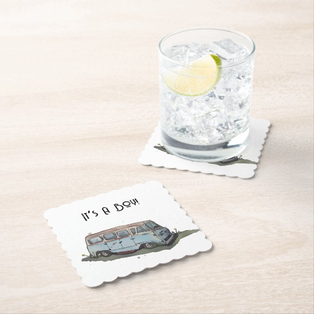 Baby shower for a boy, van underlägg papper (Insitu)