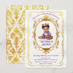 Baby Shower för afrikanska amerikanska prins-prins Inbjudningar