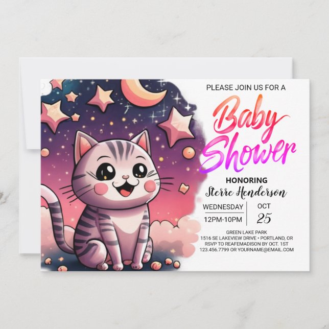 Baby Shower för Anpassningsbar av kute Inbjudningar (Framsida)
