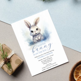 Baby Shower för Anpassningsbar för Cute Bunny Blue Inbjudningar