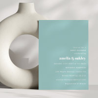 Baby Shower för Aqua Blue Minimalist Cute Par