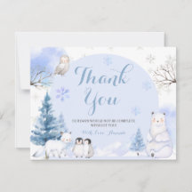 Baby Shower för ARCTIC ANIMAL Snöflingor Träd 