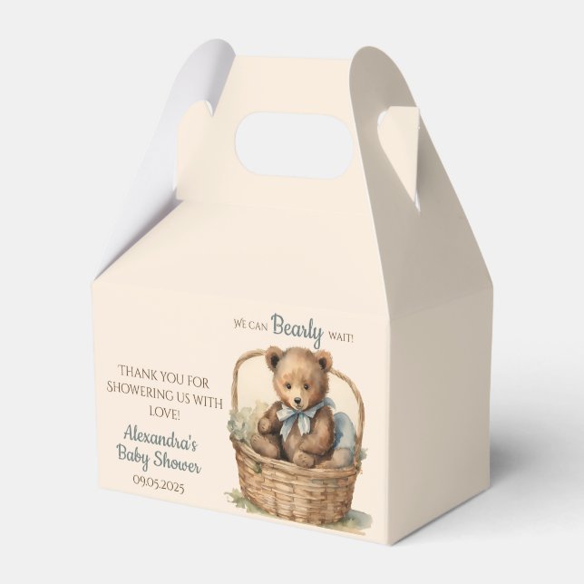 Baby Shower för Baby Bear Barly Wait Boys Baby Sho Presentaskar (Framsidan Sidan)