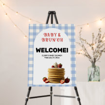 Baby Shower för baby & Brunch Blue Strawberry Panc