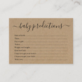 Baby shower för babyförutsägelsekort - lantliga