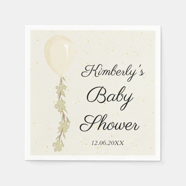 Baby Shower för ballongen för kute-Cream Pappersservett (Framsidan)