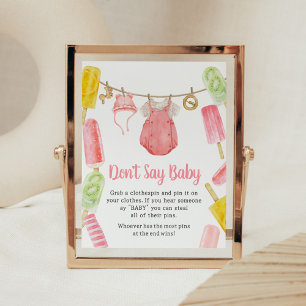 Baby Shower för barn med barn säger inte Baby Poster
