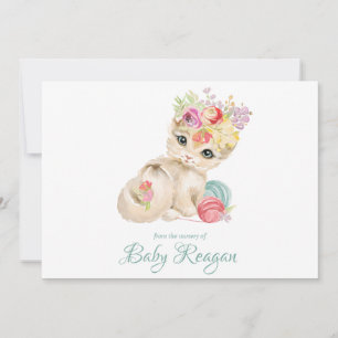 Baby shower för barnkammarekattungeMonogram Tack Kort
