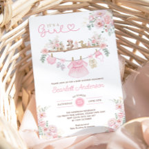 Baby Shower för Barnkläder Rosa Blommigt Tvätt Bab